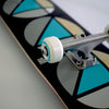 repeat complete skateboard black close up polished trucks and wheels